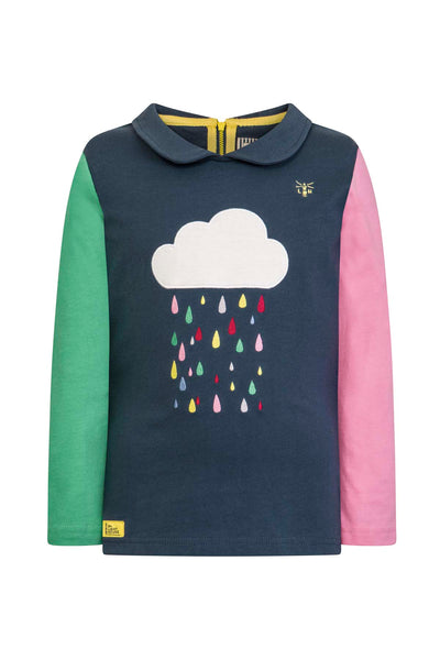 Emmie Jersey Top - Raindrop Appliqué