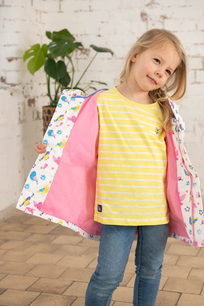 Heidi girls' waterproof jacket, Bird Print