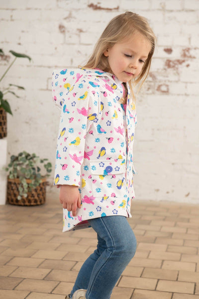 Heidi girls' waterproof jacket, Bird Print