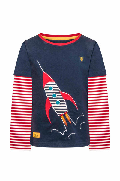 Oliver Boys Top - Rocket Appliqué