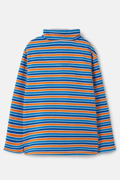 Riley boys' half-zip sweatshirt, Blue Orange Stripe