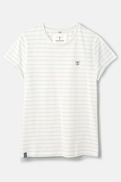 Seashore T Shirt - Cloud Pale Blue Stripe