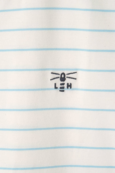 Seashore T Shirt - Cloud Pale Blue Stripe